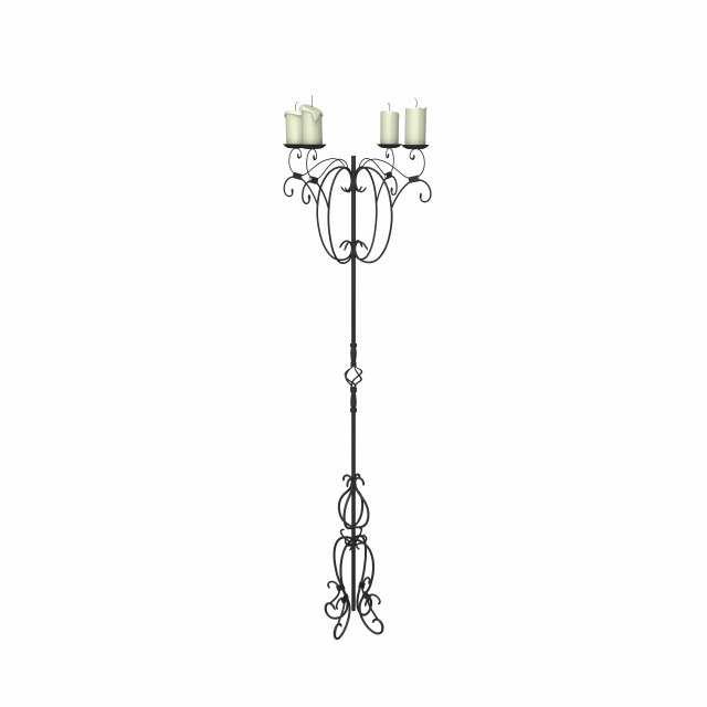 medieval standing candle chandelier 3D 模型 .c4d .max .obj .3ds .fbx .stl .blend 
