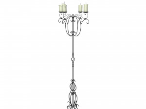 medieval standing candle chandelier 3D Model