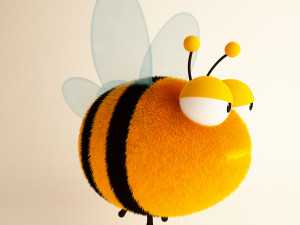 bee cartoon 02 3D Model