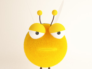bee cartoon 02 3D Model