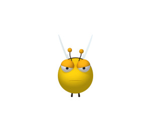 bee cartoon 02 3D Model