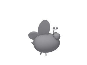 bee cartoon 02 3D Model