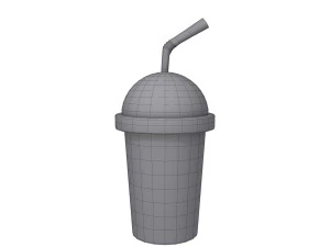 plastic cup cartoon 3D Model