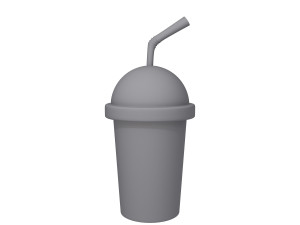 plastic cup cartoon 3D Model