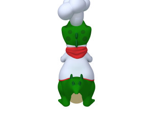 Crocodile chef cartoon 3D Model