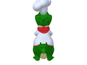 Cartone animato di chef di coccodrillo Modello 3D