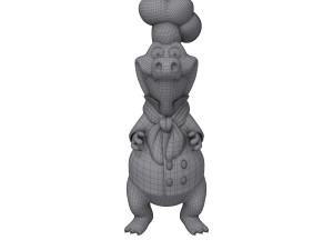 Crocodile chef cartoon 3D Model