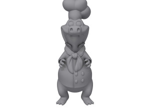 Crocodile chef cartoon 3D Model