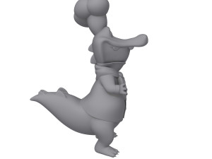 Crocodile chef cartoon 3D Model