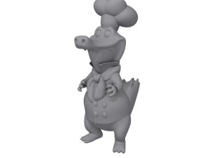 Cartone animato di chef di coccodrillo Modello 3D