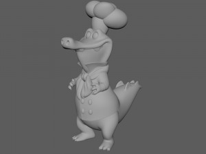 Crocodile chef cartoon 3D Model