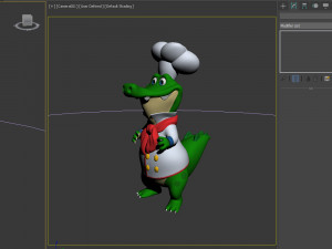 Crocodile chef cartoon 3D Model