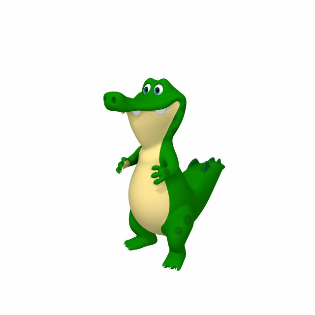 Crocodile cartoon 03 3D Модель .c4d .max .obj .3ds .fbx .stl .blend 