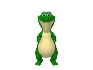 Crocodile cartoon 03 3D Model