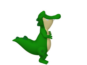 Crocodile cartoon 03 3D Модель