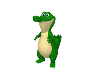 Crocodile cartoon 03 3D Модель
