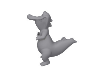 Crocodile cartoon 03 3D Модель