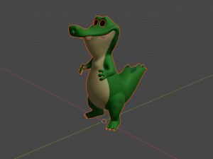 Crocodile cartoon 03 3D Модель