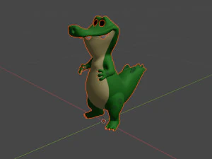Crocodile cartoon 03 3D Model
