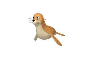 Seal cartoon Modello 3D