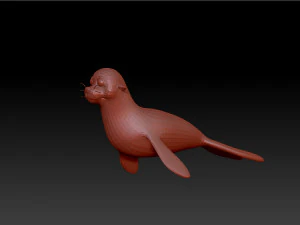 Desenho de selo Modelo 3D