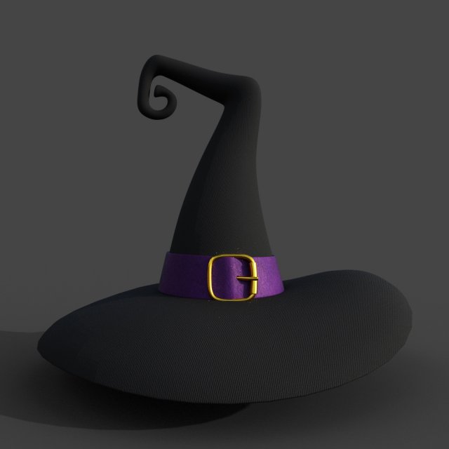 Hat Witch cartoon Model 3D .c4d .max .obj .3ds .fbx .stl .blend 