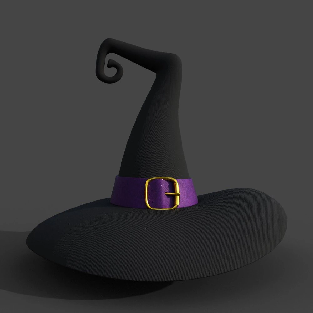 Hat Witch cartoon 3D Model .c4d .max .obj .3ds .fbx .stl .blend 
