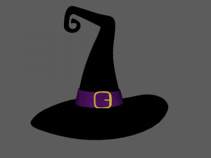 Hat Witch cartoon 3D Model