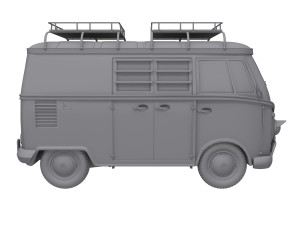 VW Camping Bus Cartoon Modelo 3D