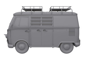 VW Camping Bus Cartoon Modelo 3D