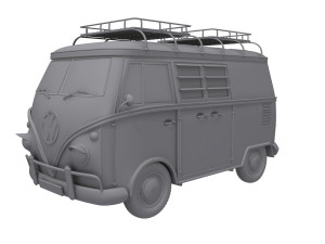 VW Camping Bus Cartoon Modelo 3D