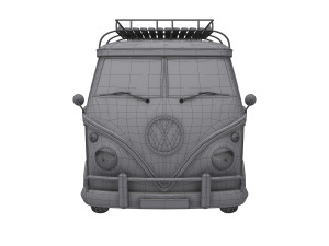 VW Camping Bus Cartoon Modelo 3D