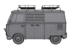 VW Camping Bus Cartoon Modelo 3D
