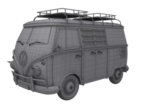 VW Camping Bus Cartoon Modelo 3D