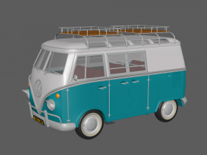 VW Camping Bus Cartoon Modelo 3D