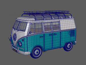 VW Camping Bus Cartoon Modelo 3D