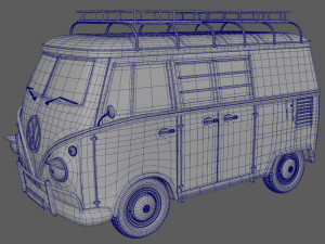 VW Camping Bus Cartoon Modelo 3D