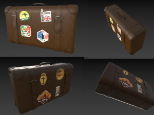 Travel bag cartoon 3D Model