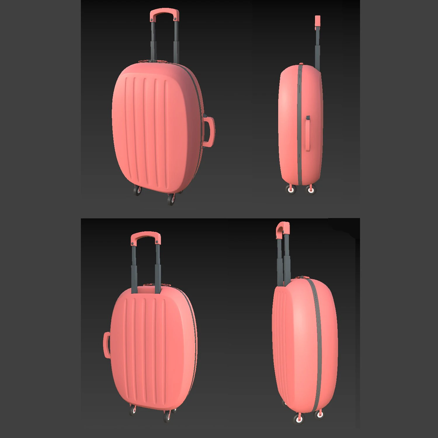 Suitcase cartoon 3D Model .c4d .max .obj .3ds .fbx .stl .blend 