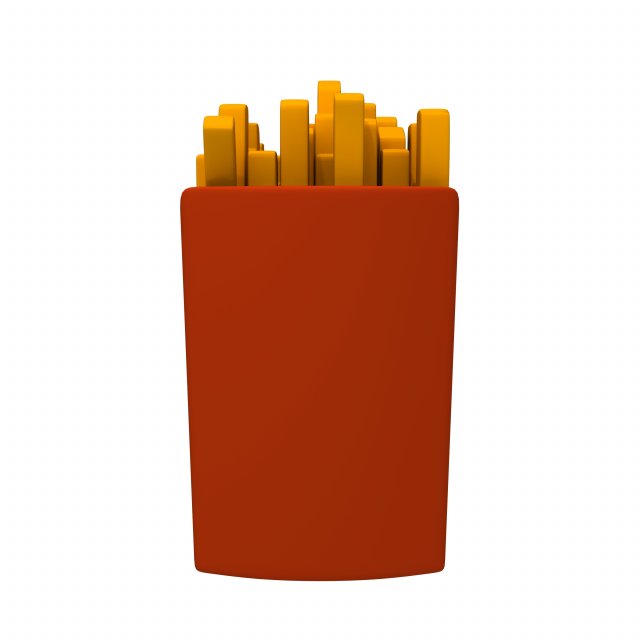 French fries cartoon 3D Model .c4d .max .obj .3ds .fbx .stl .blend 