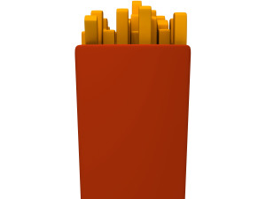 French fries cartoon 3D Model