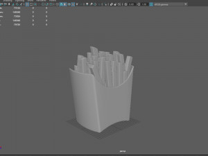 French fries cartoon 3D Model