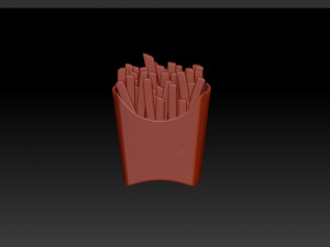 French fries cartoon 3D Model