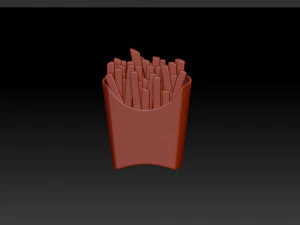 French fries cartoon 3D Model