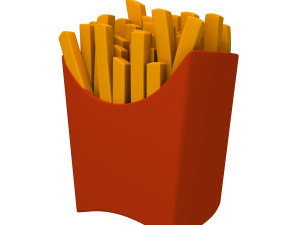 French fries cartoon 3D Model