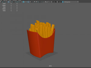 French fries cartoon 3D Model