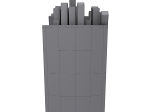 French fries cartoon 3D Model
