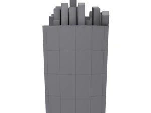 French fries cartoon 3D Model