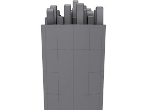 French fries cartoon 3D Model