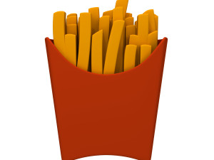 French fries cartoon 3D Model